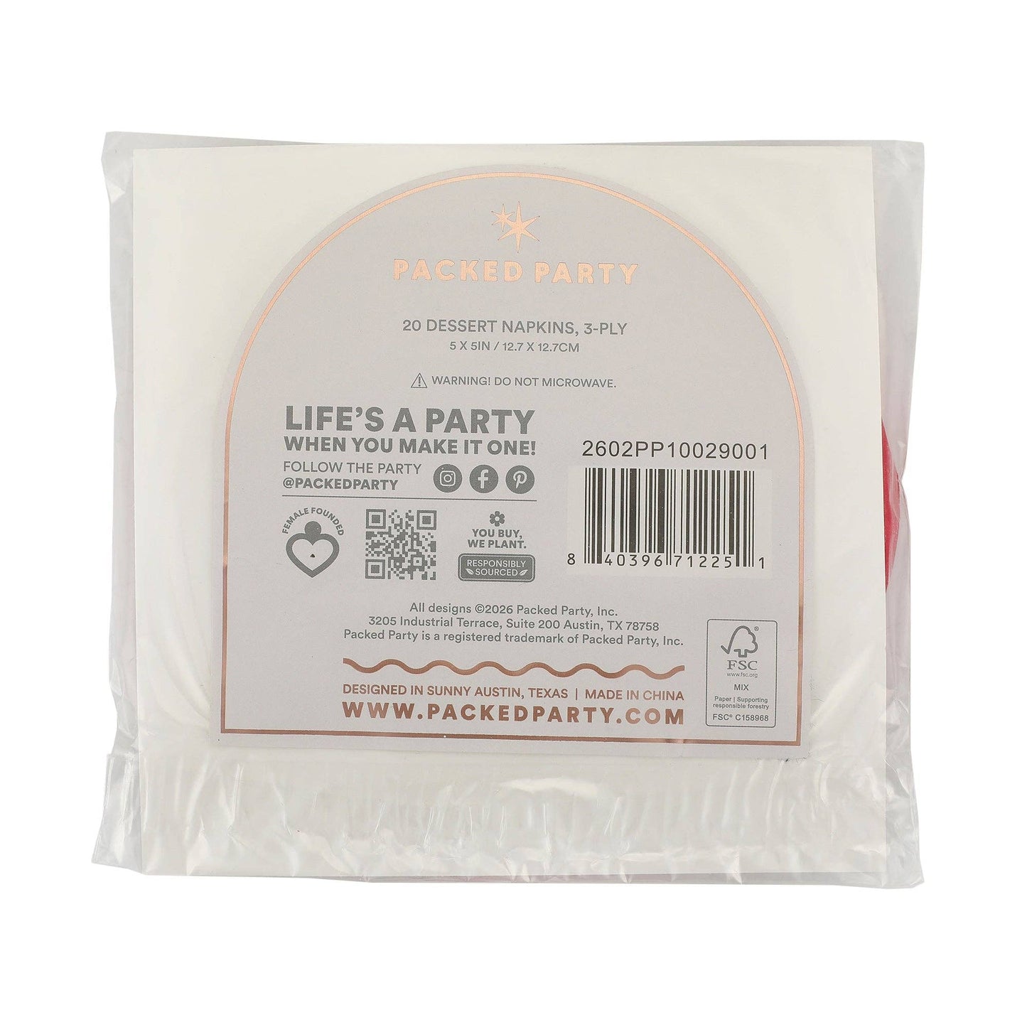 Disco Apple Paper Dessert Napkins (5" / 20 ct)