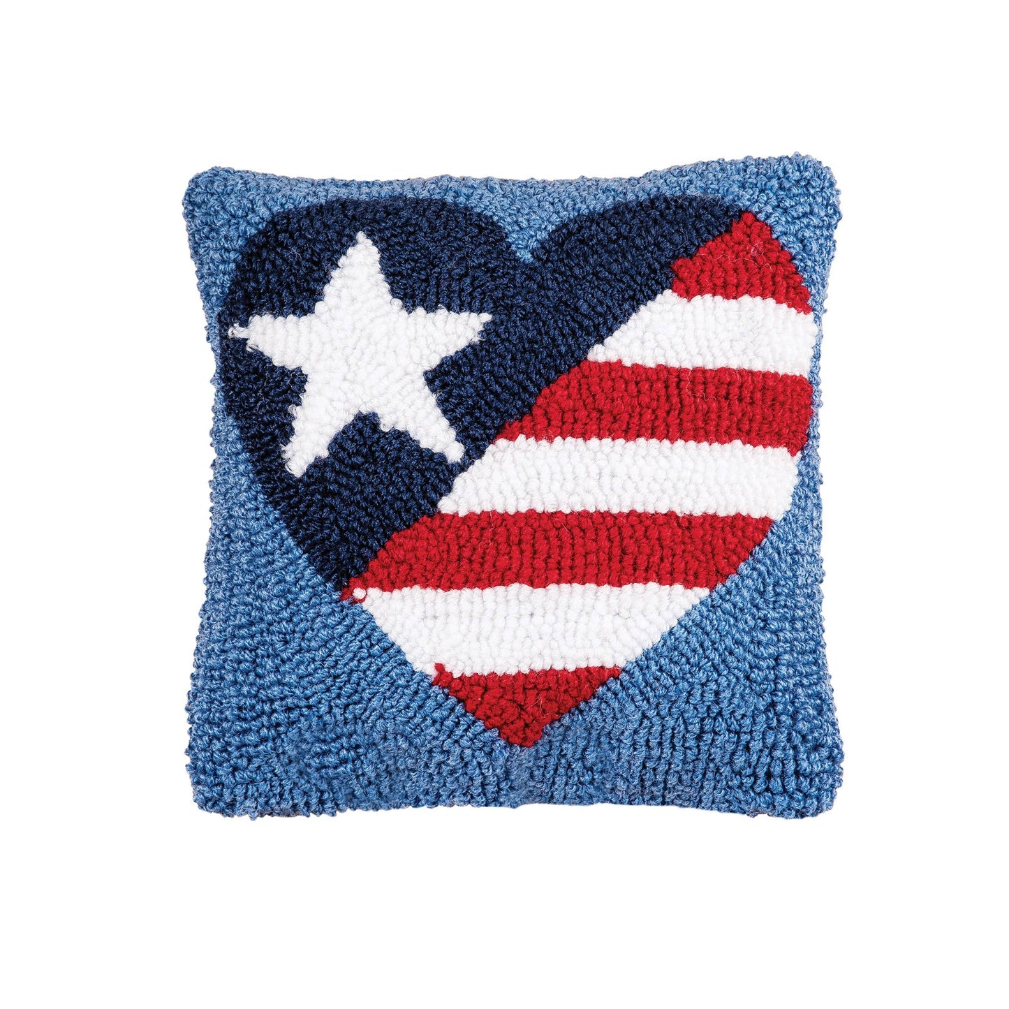 Patriotic Heart Flag 4th Of July Mini Throw Pillow