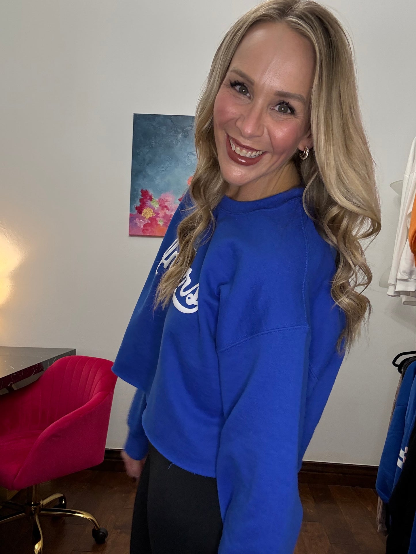 Antler Puff Cropped Sweatshirt