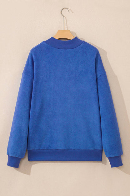 LAS Oversize Drop Shoulder Reversible Sweatshirt (S-XL): Dark Blue / Missy / M