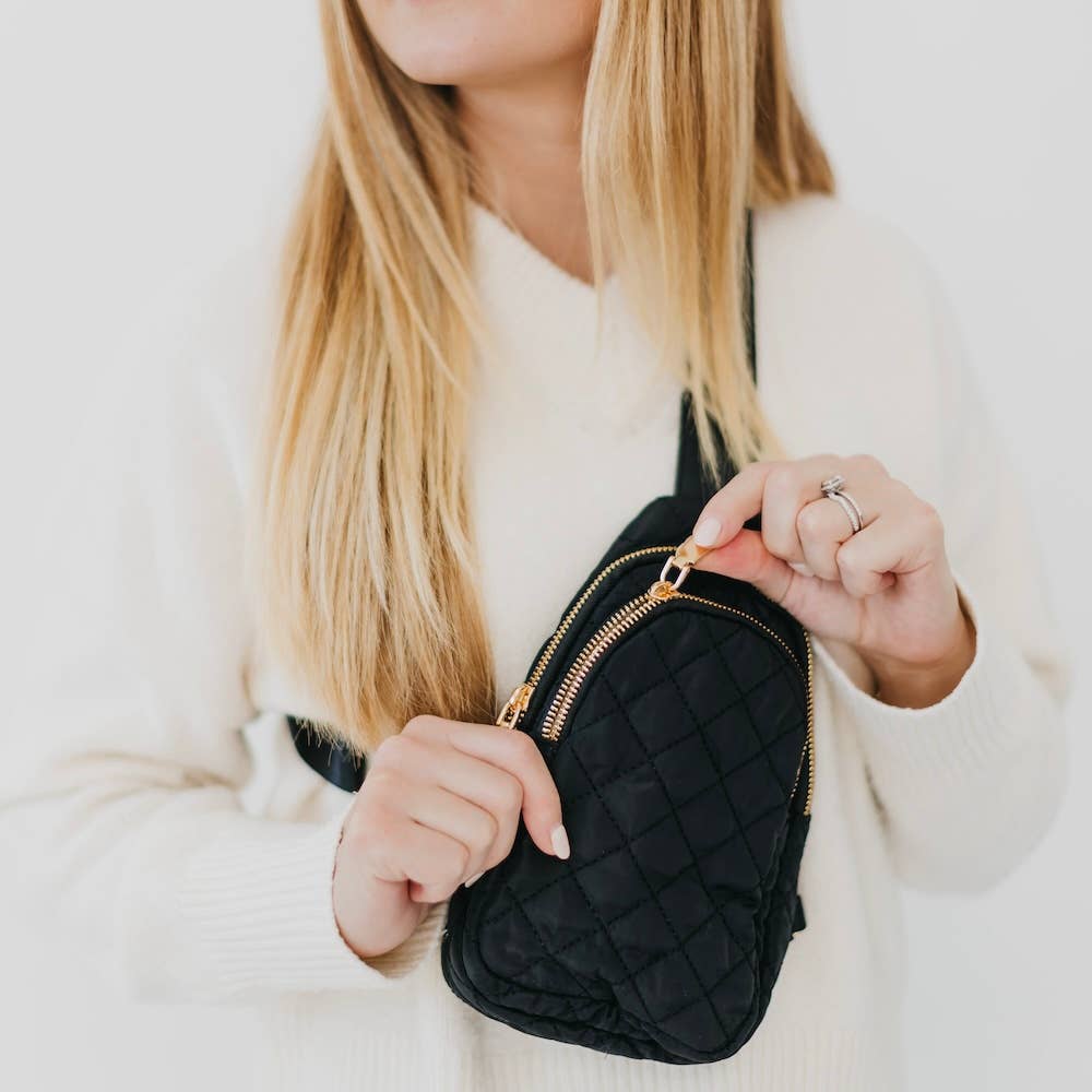 Pinelope Puffer Bum Bag: Black