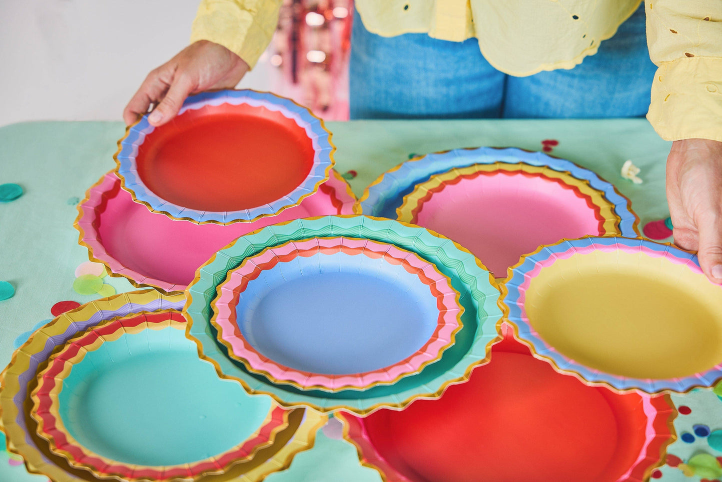 Rainbow Ric Rac Assorted Dinner Plates (10 ct)