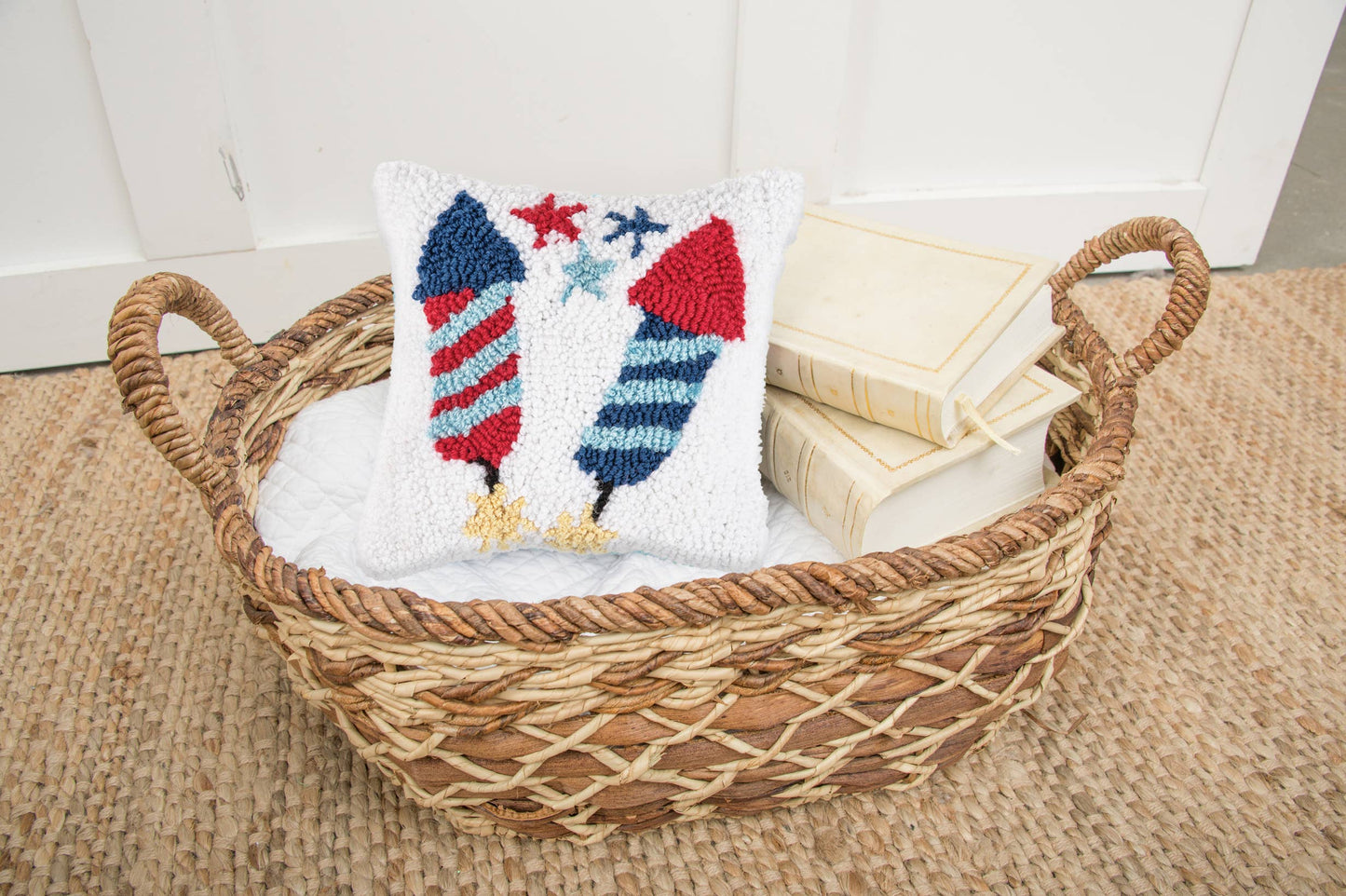 Patriotic Firecrackers 4th Of July Mini Throw Pillow