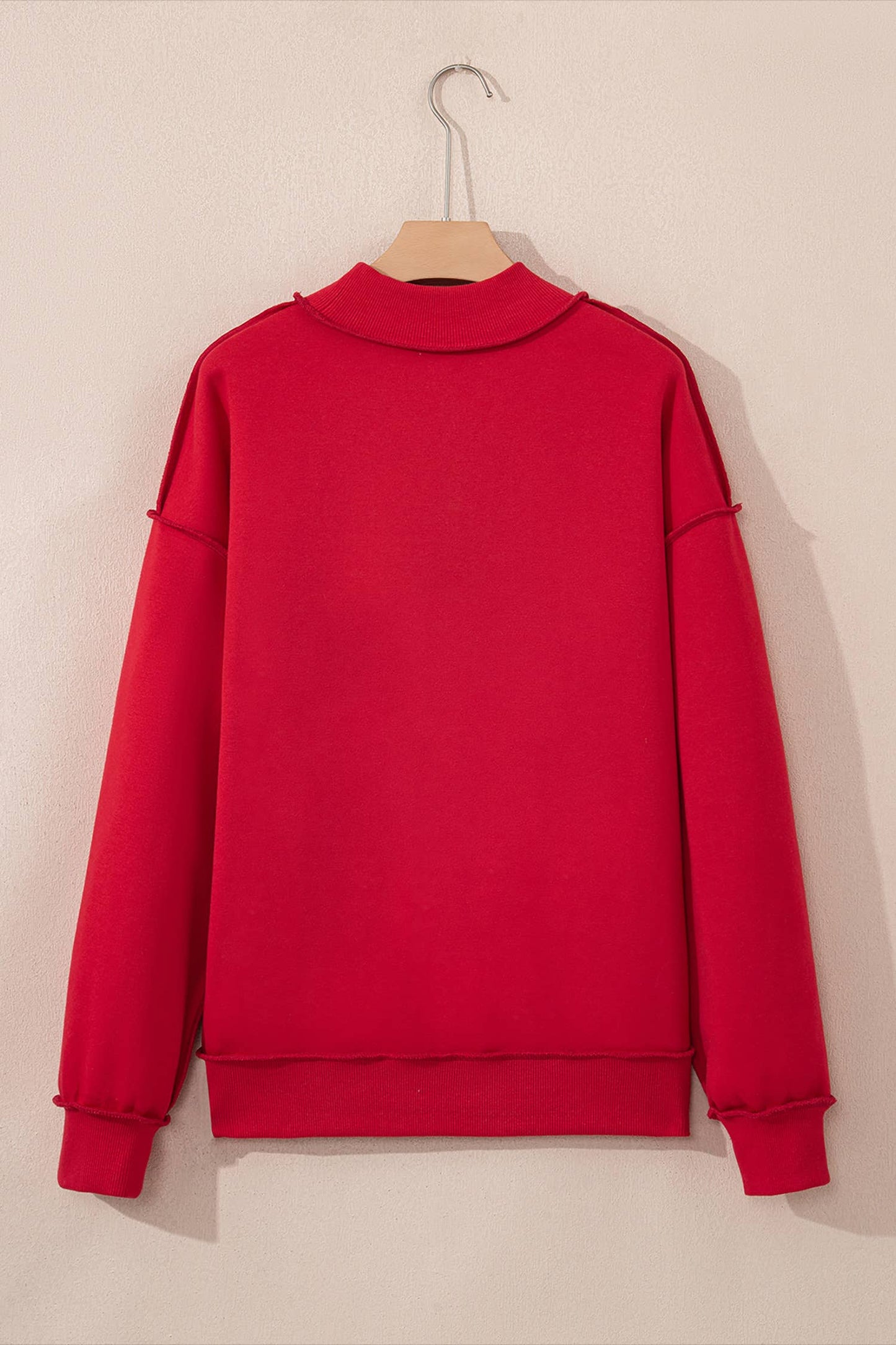LAS Oversize Drop Shoulder Reversible Sweatshirt (S-XL): Racing Red / Missy / M