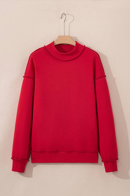 LAS Oversize Drop Shoulder Reversible Sweatshirt (S-XL): Racing Red / Missy / L