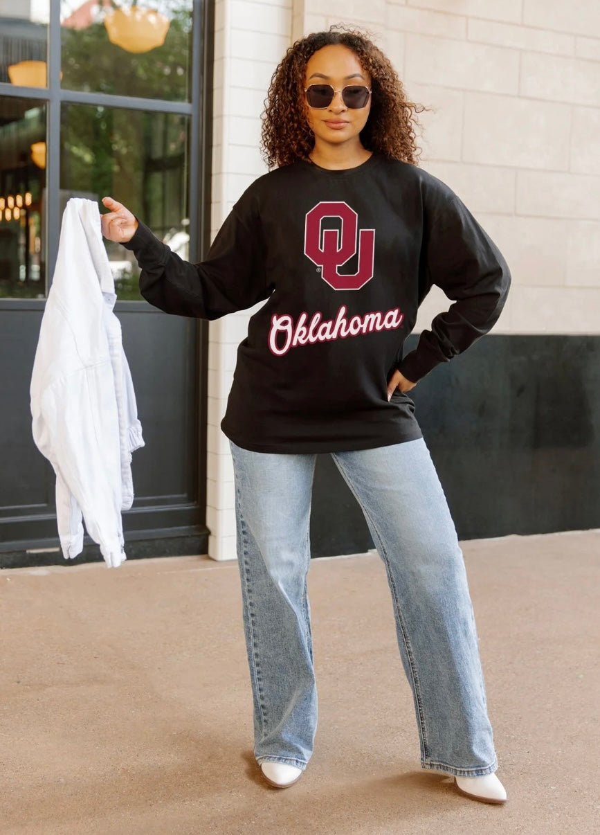 OKLAHOMA SOONERS HONOR ROLL ESSENTIAL RELAXED FIT LONG SLEEVE TEE