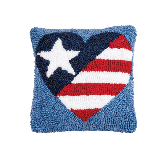 Patriotic Heart Flag 4th Of July Mini Throw Pillow