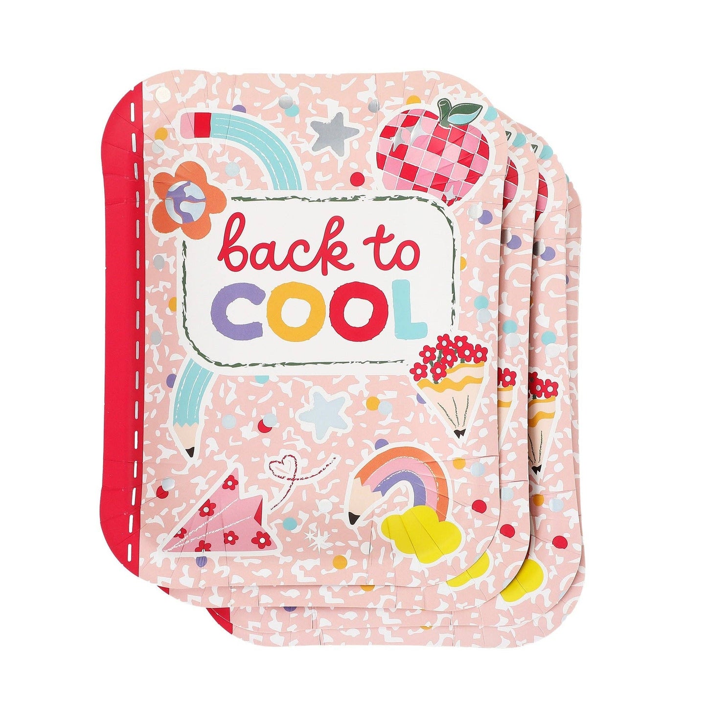 'Back to Cool' Paper Notebook Dessert Plates (8" / 10 ct)