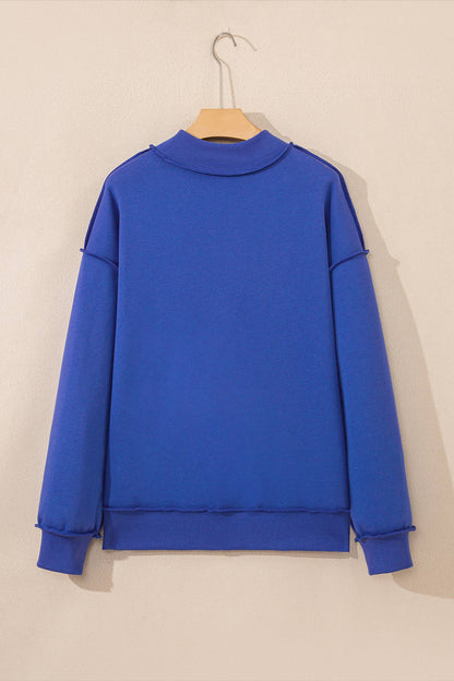 LAS Oversize Drop Shoulder Reversible Sweatshirt (S-XL): Dark Blue / Missy / M