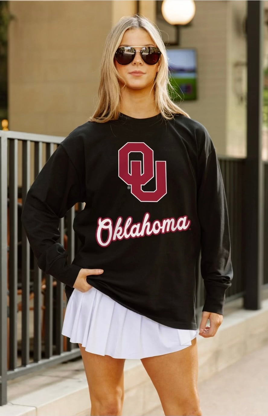 OKLAHOMA SOONERS HONOR ROLL ESSENTIAL RELAXED FIT LONG SLEEVE TEE