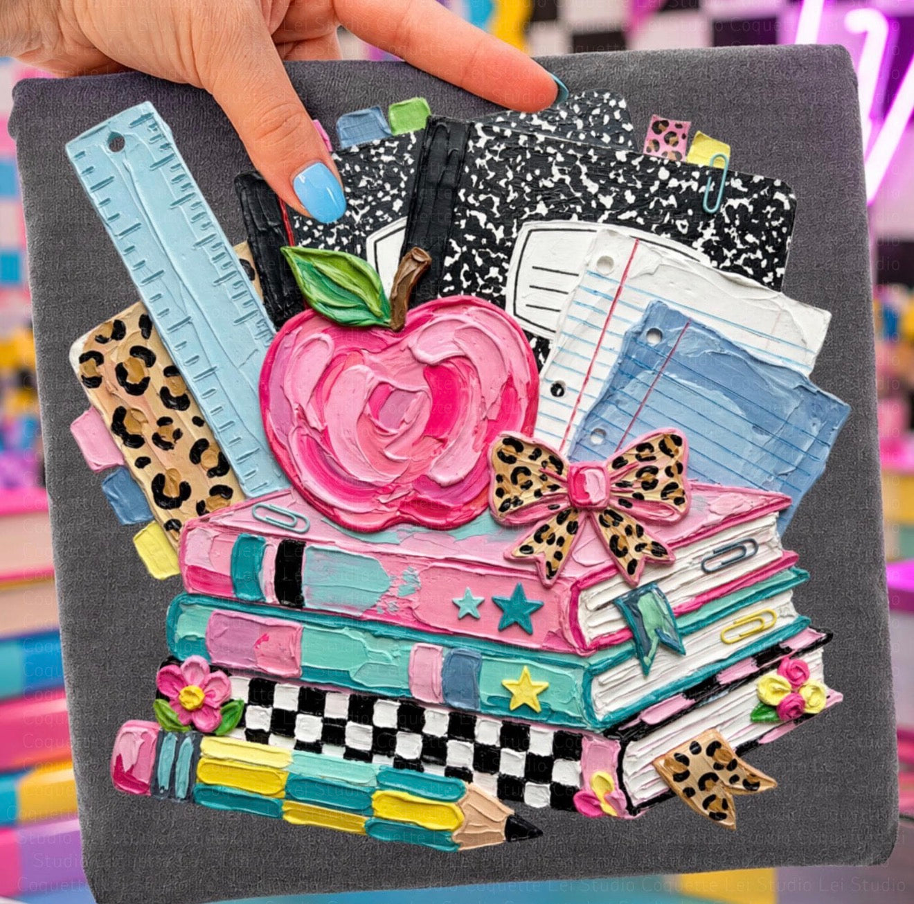 Book Stack Teacher Tee