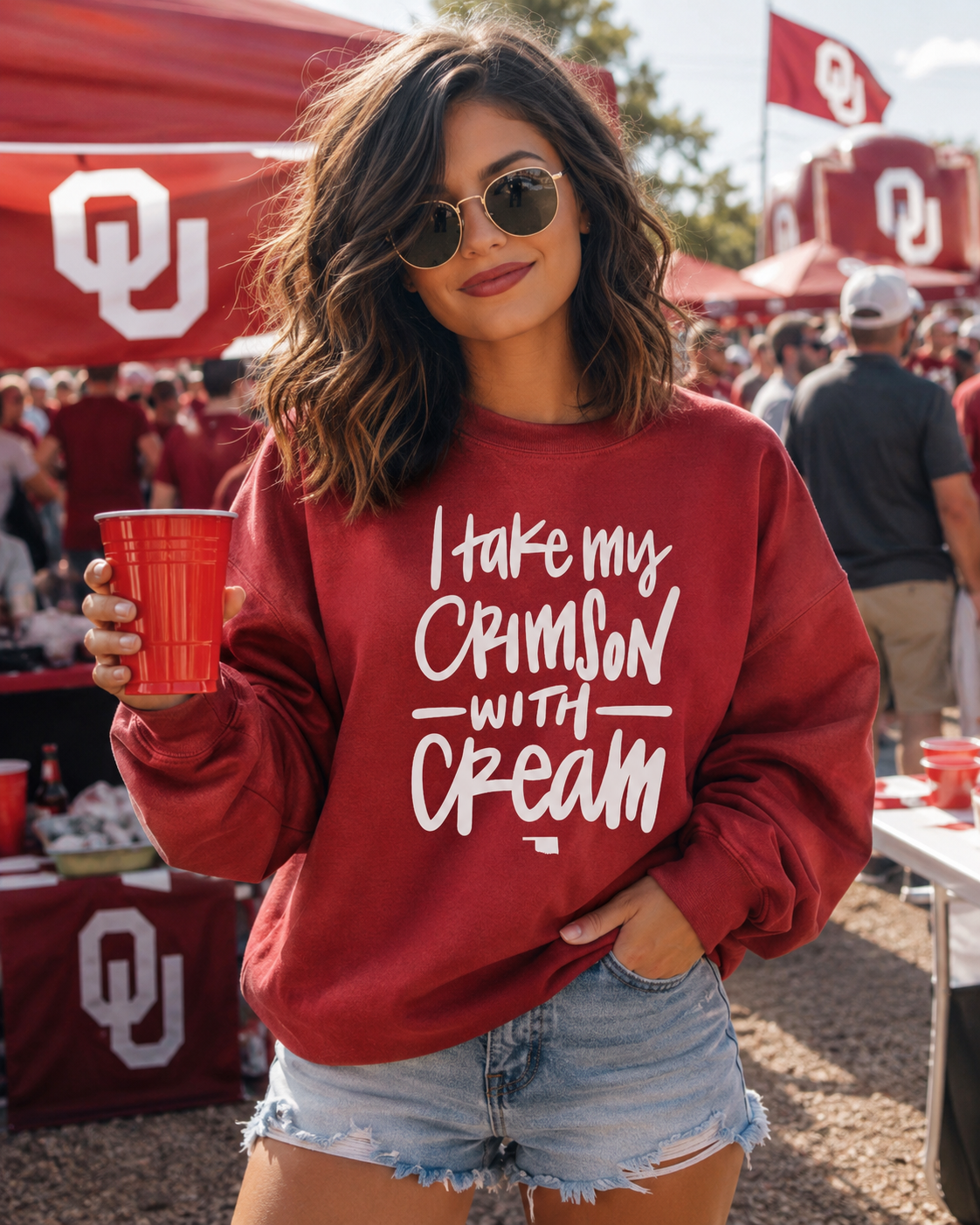 Crimson with Cream