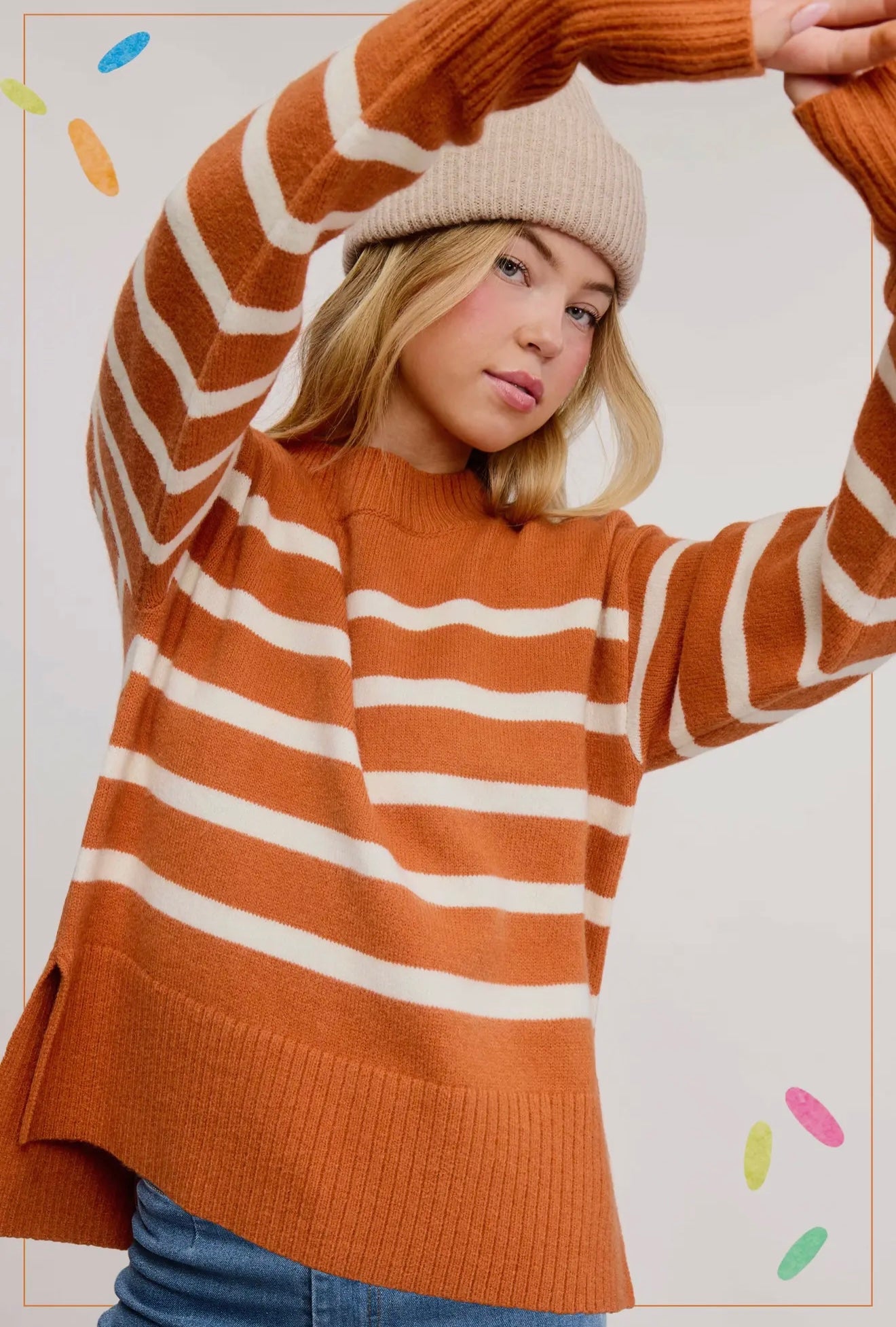 Pumpkin Spice Stripe Sweater