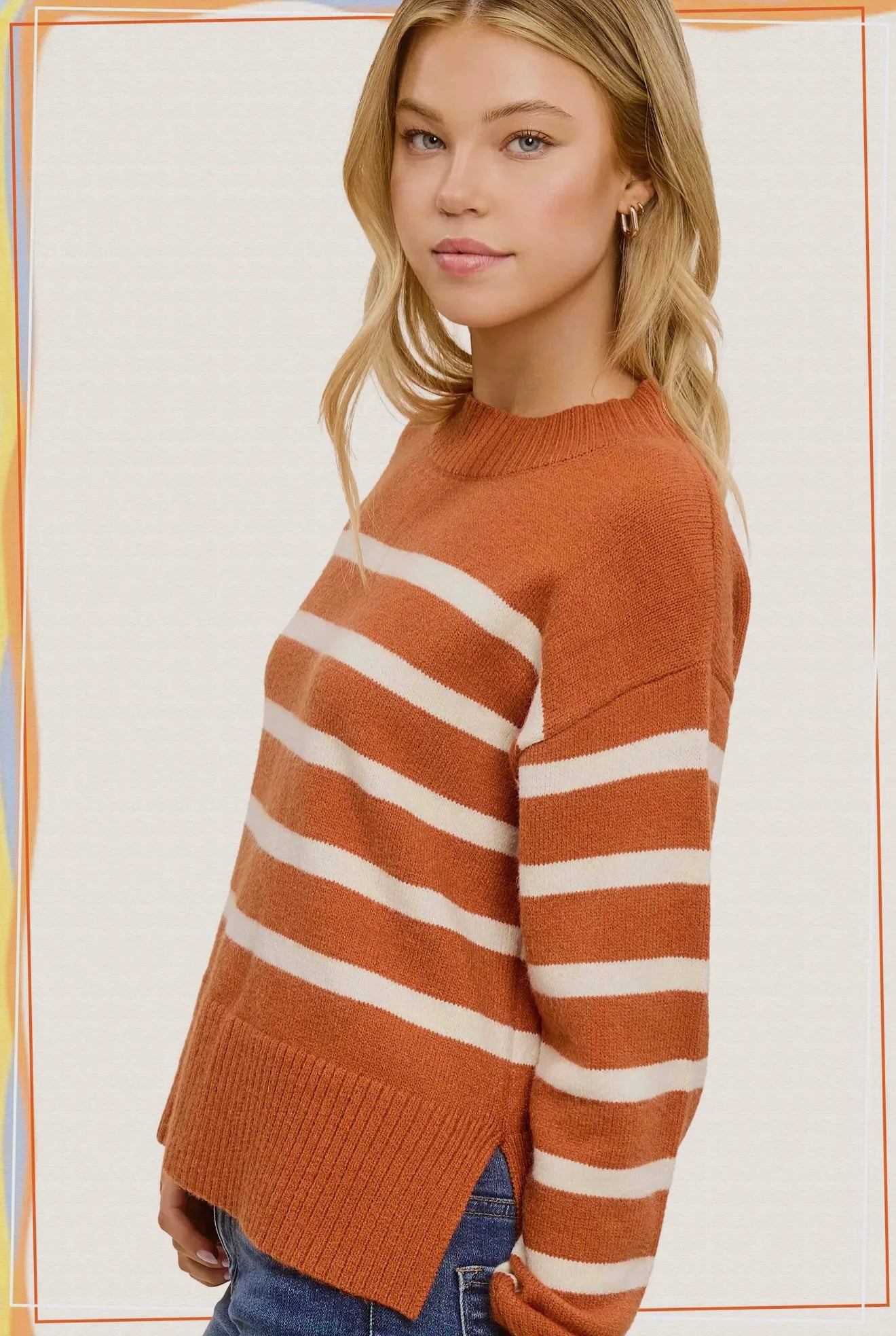 Pumpkin Spice Stripe Sweater