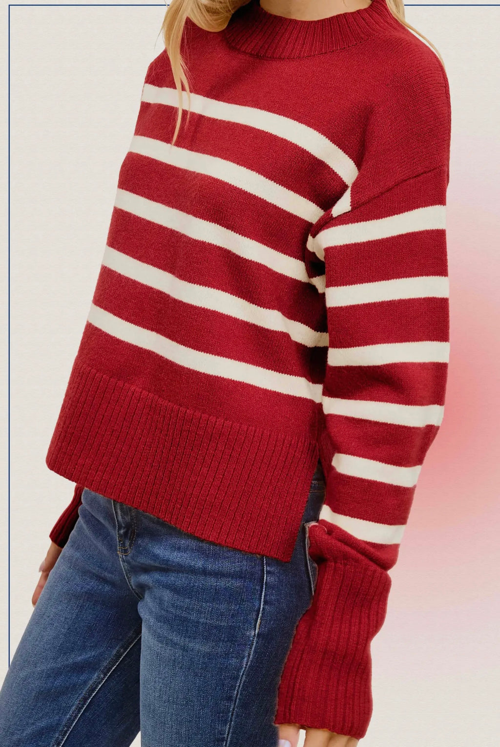 Crimson Classic Stripe Sweater