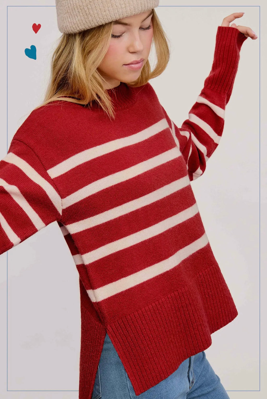 Crimson Classic Stripe Sweater