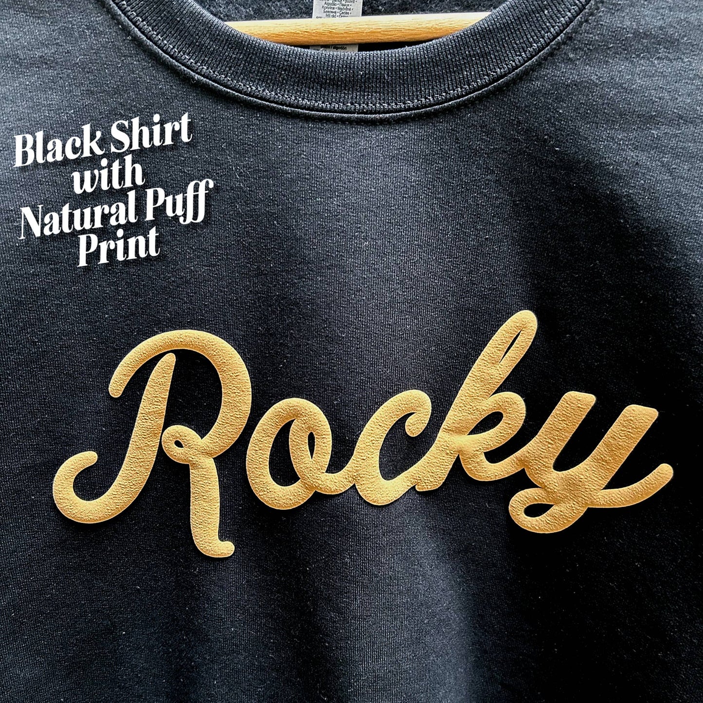 PUFF PRINT Custom Cropped Sweatshirt – Embossed 3D Lettering: Royal Blue / Pink / XL