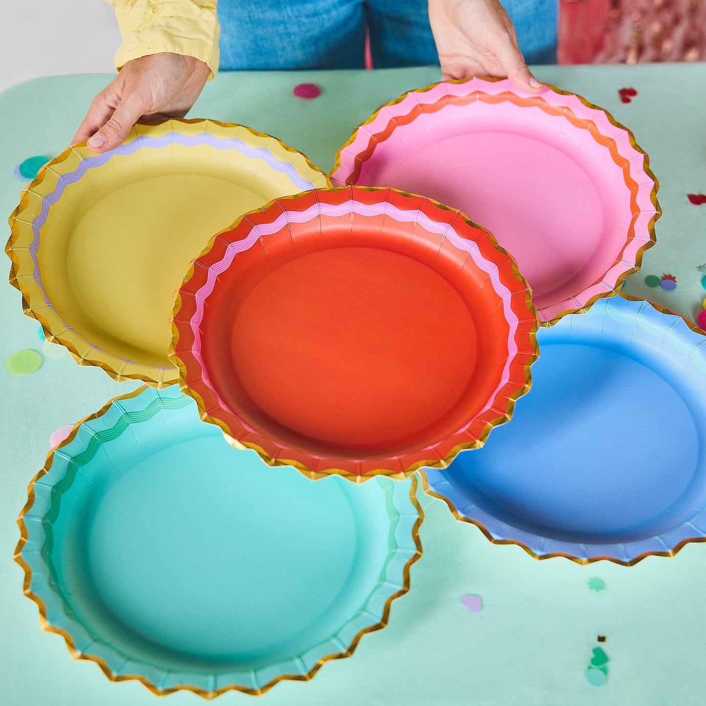 Rainbow Ric Rac Assorted Dinner Plates (10 ct)