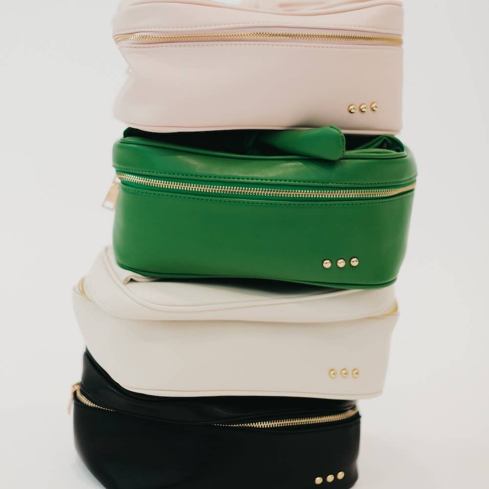 Madelyn Bow Makeup Bag: Emerald