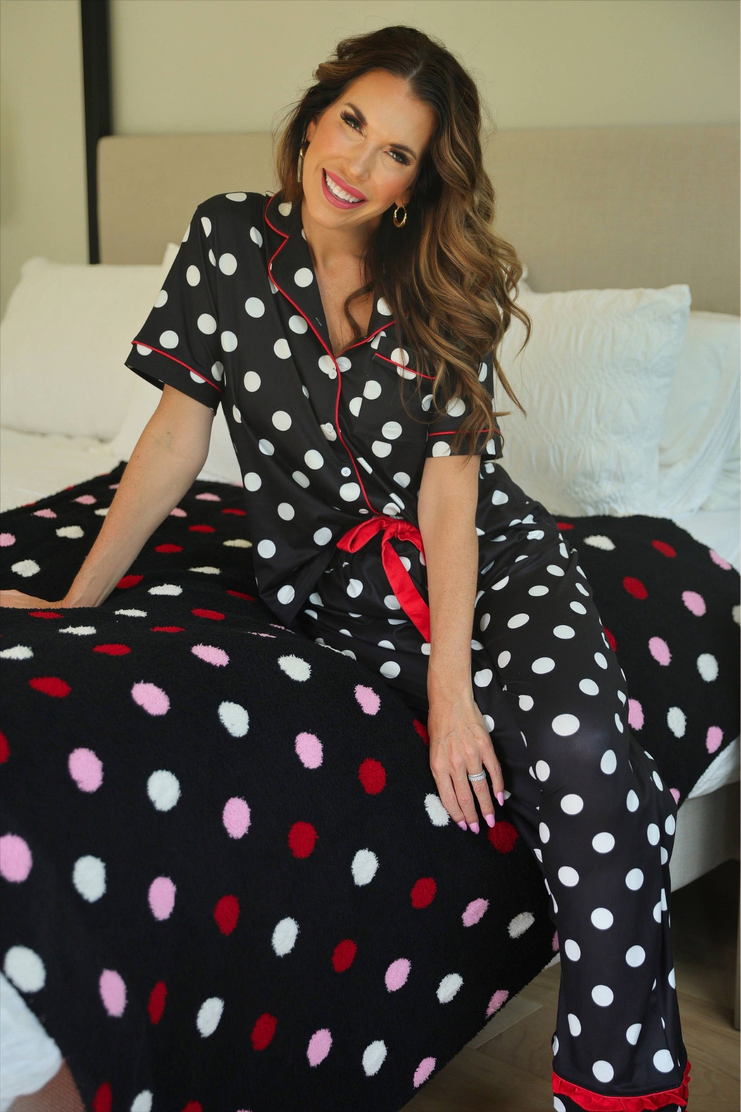 Dotty Darling Polka Dot Ruffle Pajama Set