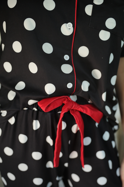 Dotty Darling Polka Dot Ruffle Pajama Set